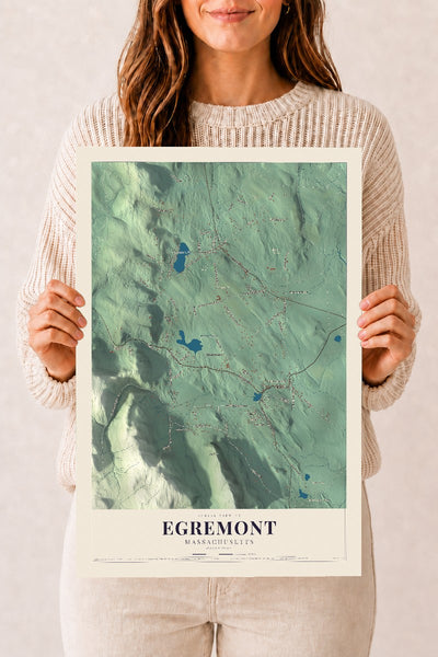 Egremont, Massachusetts map print - 12 x 18 archival matte print