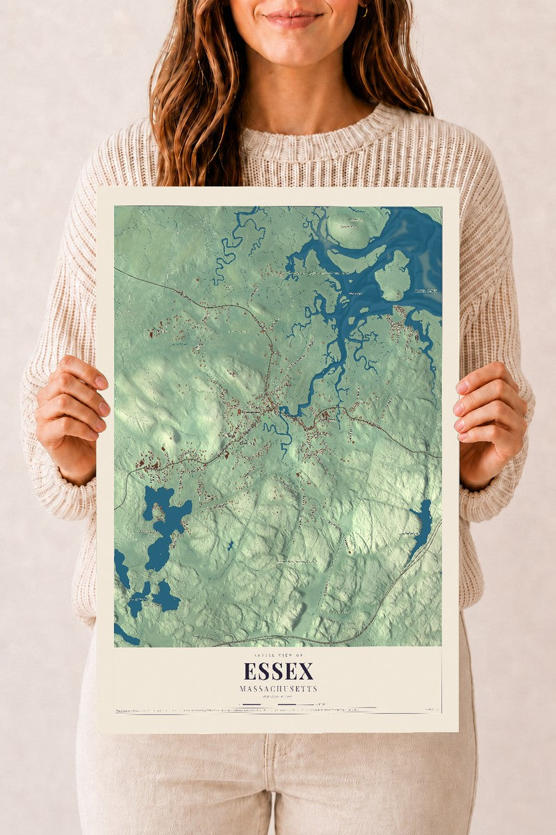 Essex, Massachusetts map print - 12 x 18 archival matte print