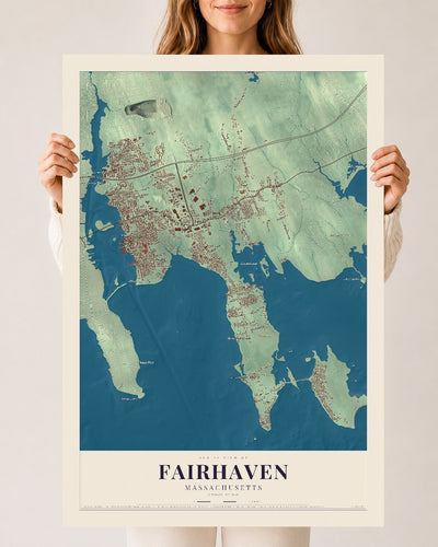 Fairhaven, Massachusetts map print - 24 x 36 archival matte print