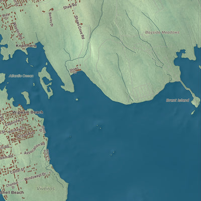 Terrain and local geography detail from the Fairhaven, Massachusetts map