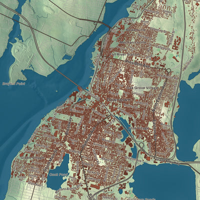 Street and neighborhood detail from the Fall River, Massachusetts map