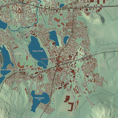 Street and neighborhood detail from the Framingham, Massachusetts map