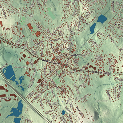 Street and neighborhood detail from the Franklin, Massachusetts map