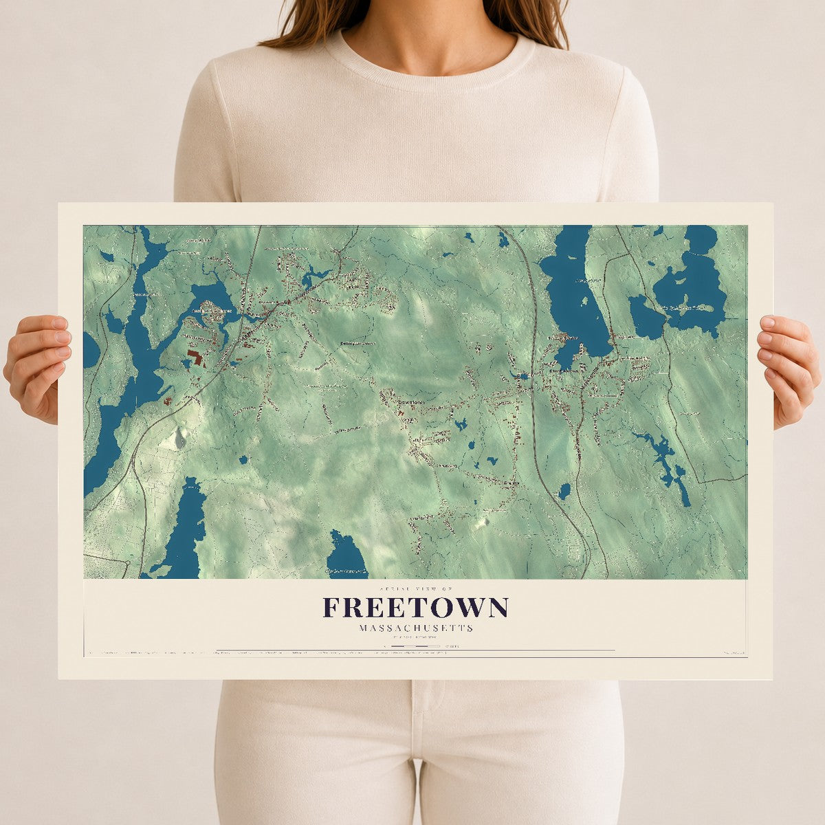 Freetown, Massachusetts map print - 12 x 18 archival matte print