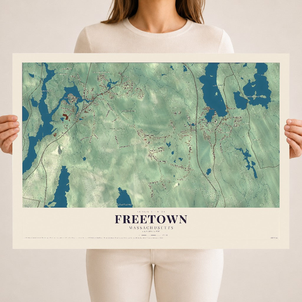 Freetown, Massachusetts map print - 18 x 24 archival matte print