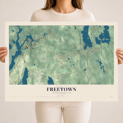 Freetown, Massachusetts map print - 18 x 24 archival matte print
