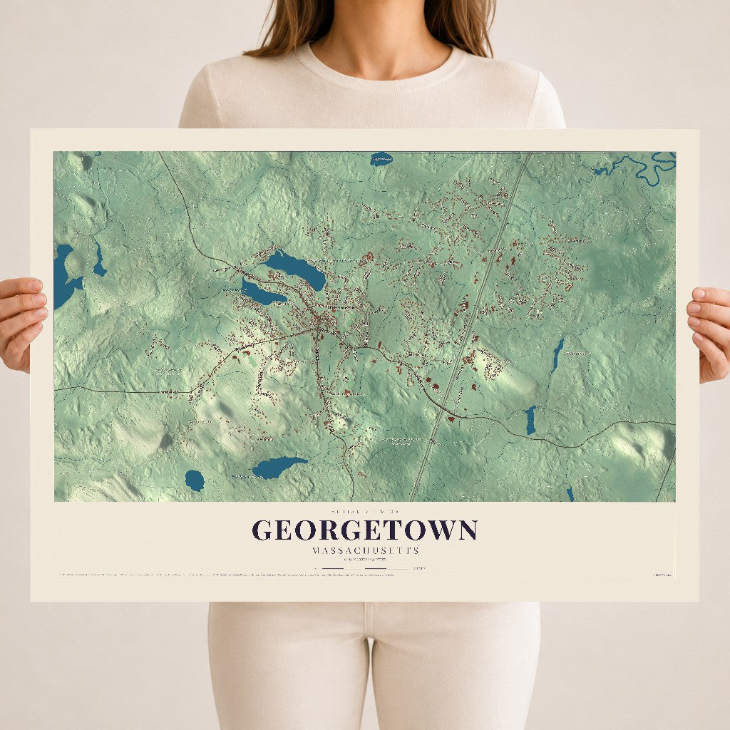 Georgetown, Massachusetts map print - 18 x 24 archival matte print