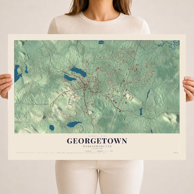Georgetown, Massachusetts map print - 18 x 24 archival matte print