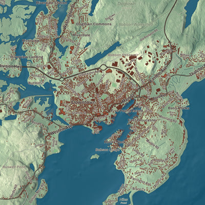 Street and neighborhood detail from the Gloucester, Massachusetts map