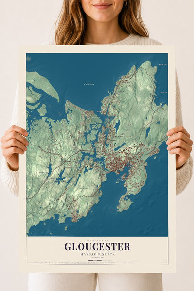 Gloucester, Massachusetts map print - 18 x 24 archival matte print