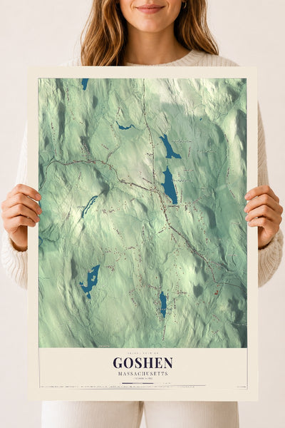 Goshen, Massachusetts map print - 18 x 24 archival matte print