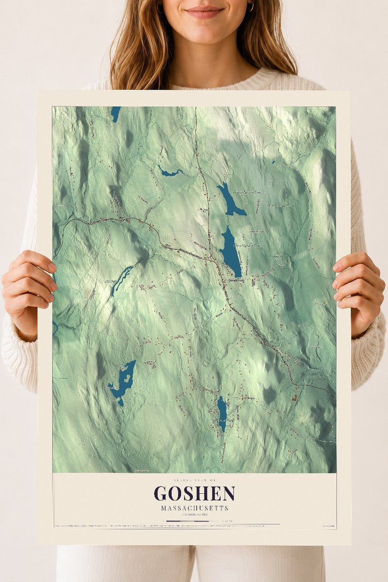 Goshen, Massachusetts map print - 18 x 24 archival matte print