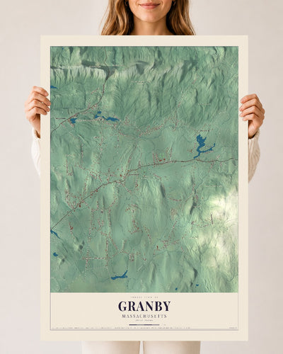 Granby, Massachusetts map print - 24 x 36 archival matte print