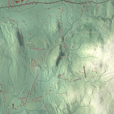 Terrain and local geography detail from the Granby, Massachusetts map