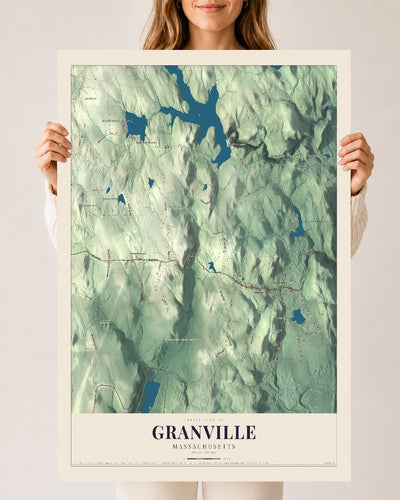 Granville, Massachusetts map print - 24 x 36 archival matte print