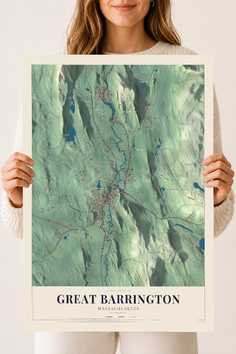 Great Barrington, Massachusetts map print - 18 x 24 archival matte print