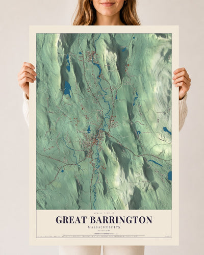 Great Barrington, Massachusetts map print - 24 x 36 archival matte print