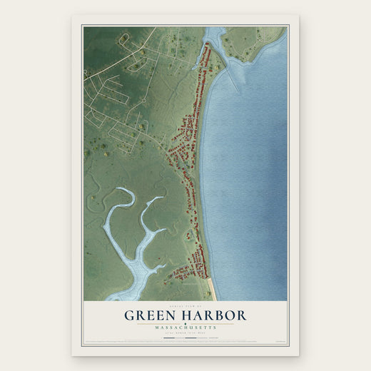 Green Harbor, Massachusetts map print, the full design