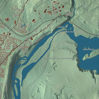 Terrain and local geography detail from the Greenfield, Massachusetts map