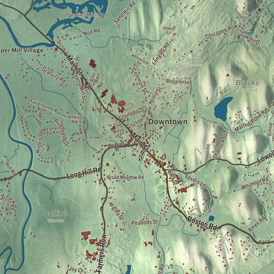 Street and neighborhood detail from the Groton, Massachusetts map