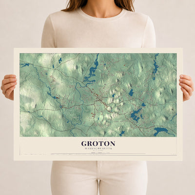 Groton, Massachusetts map print - 12 x 18 archival matte print