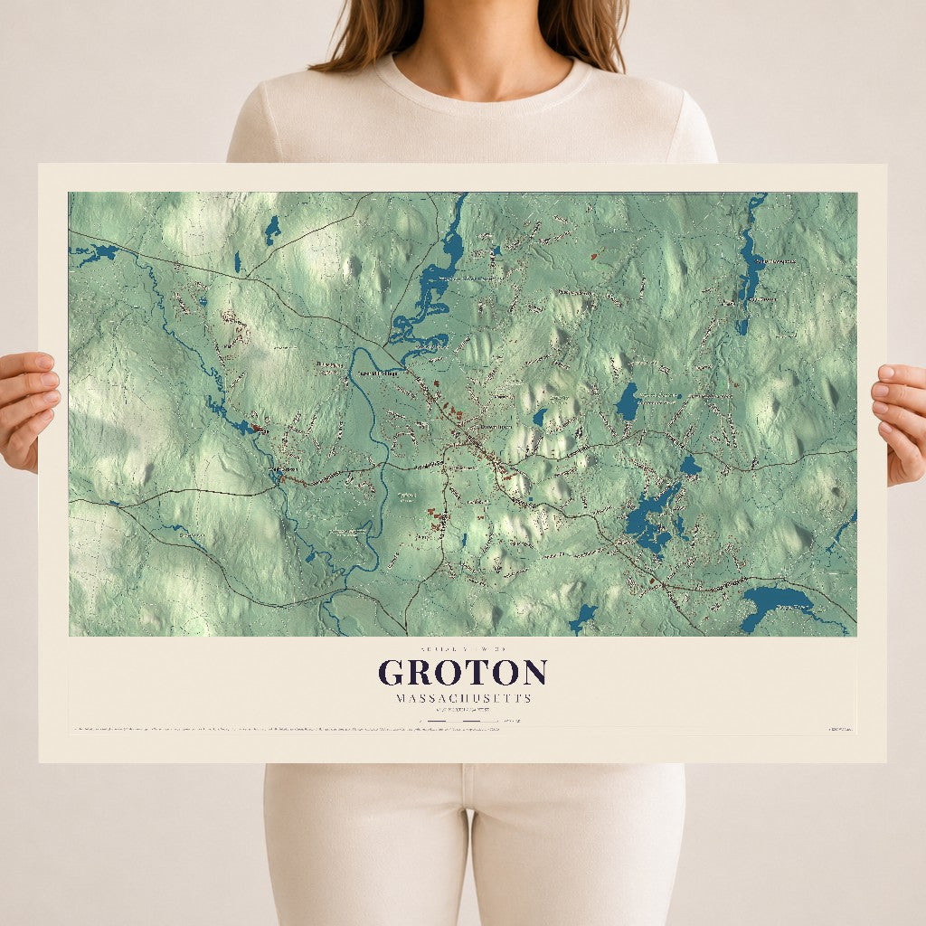 Groton, Massachusetts map print - 18 x 24 archival matte print