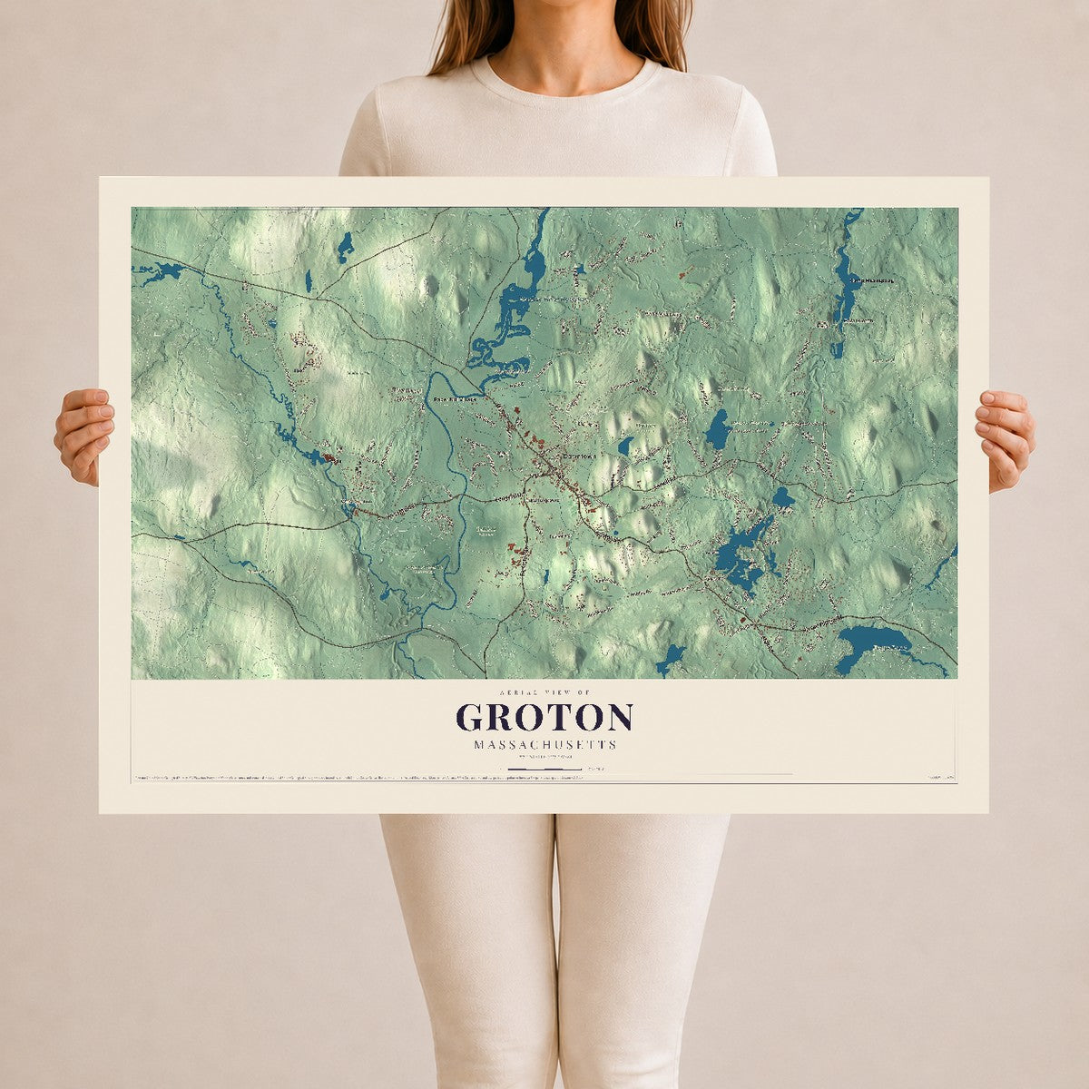 Groton, Massachusetts map print - 24 x 36 archival matte print