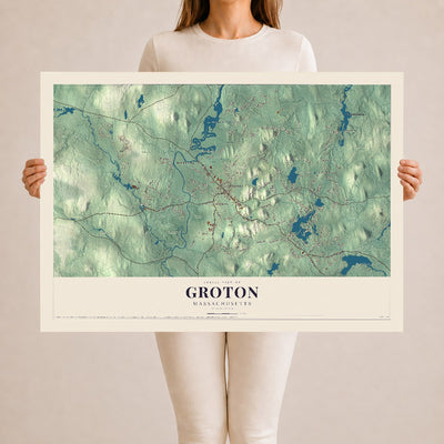 Groton, Massachusetts map print - 24 x 36 archival matte print