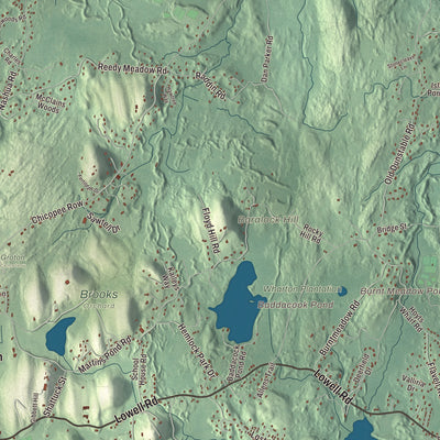 Terrain and local geography detail from the Groton, Massachusetts map