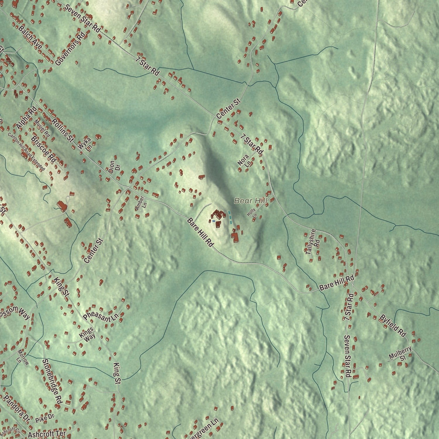 Terrain and local geography detail from the Groveland, Massachusetts map