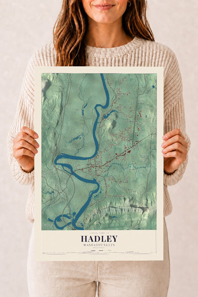 Hadley, Massachusetts map print - 12 x 18 archival matte print