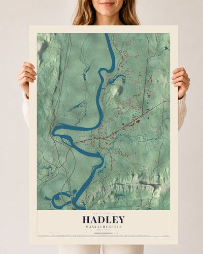 Hadley, Massachusetts map print - 24 x 36 archival matte print