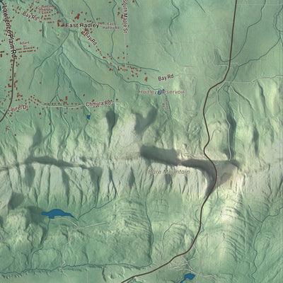 Terrain and local geography detail from the Hadley, Massachusetts map