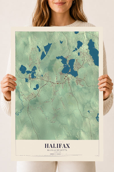Halifax, Massachusetts map print - 18 x 24 archival matte print