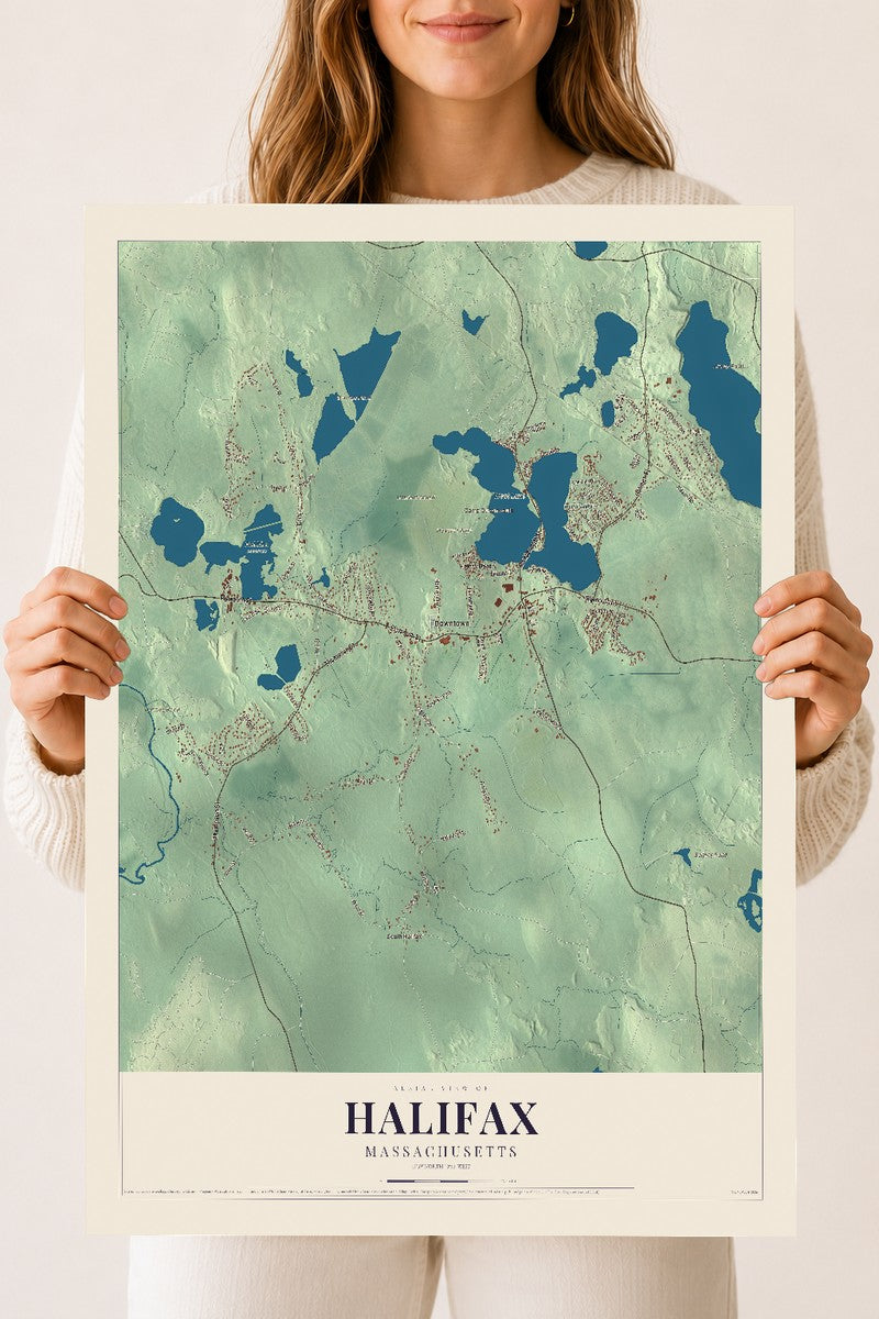 Halifax, Massachusetts map print - 18 x 24 archival matte print