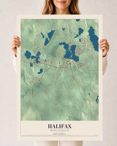 Halifax, Massachusetts map print - 24 x 36 archival matte print