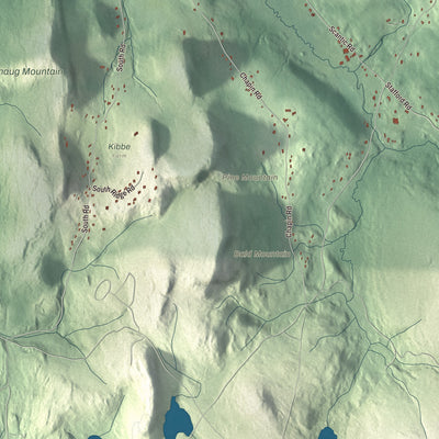 Terrain and local geography detail from the Hampden, Massachusetts map