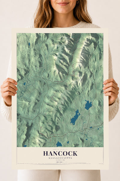 Hancock, Massachusetts map print - 18 x 24 archival matte print