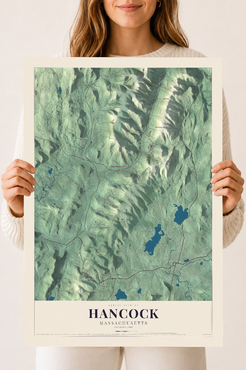 Hancock, Massachusetts map print - 18 x 24 archival matte print