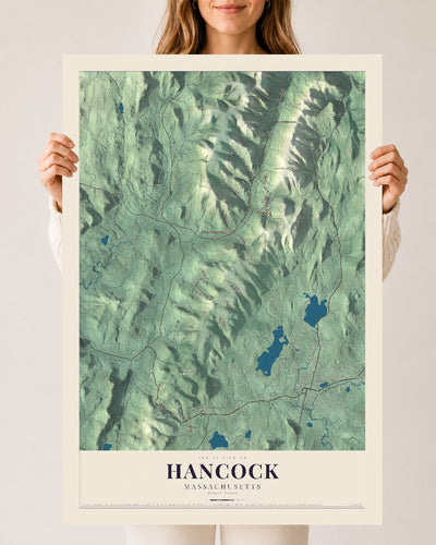 Hancock, Massachusetts map print - 24 x 36 archival matte print