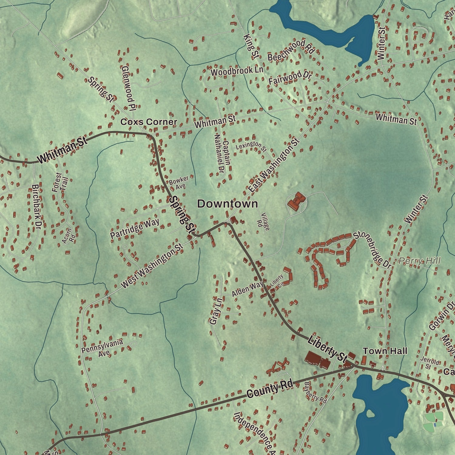 Street and neighborhood detail from the Hanson, Massachusetts map