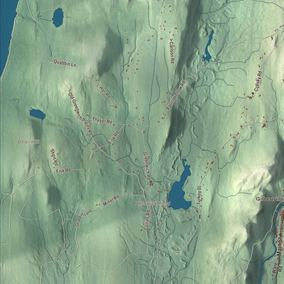 Terrain and local geography detail from the Hardwick, Massachusetts map