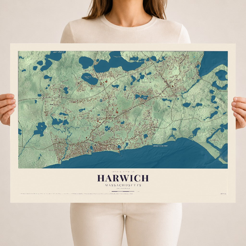 Harwich, Massachusetts map print - 18 x 24 archival matte print