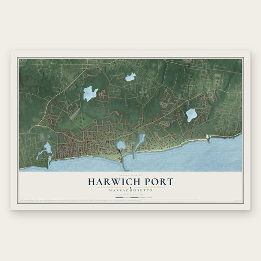 Harwich Port, Massachusetts map print, the full design