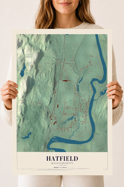 Hatfield, Massachusetts map print - 18 x 24 archival matte print