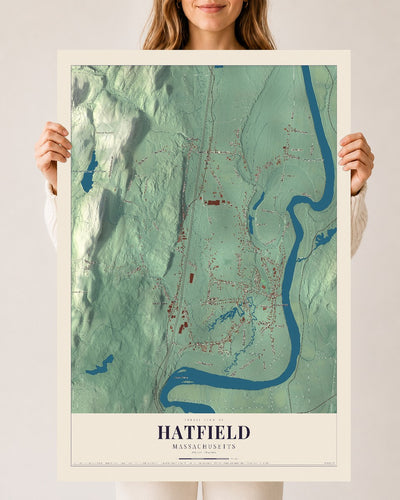 Hatfield, Massachusetts map print - 24 x 36 archival matte print