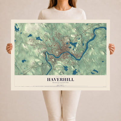 Haverhill, Massachusetts map print - 24 x 36 archival matte print