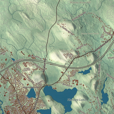 Terrain and local geography detail from the Haverhill, Massachusetts map