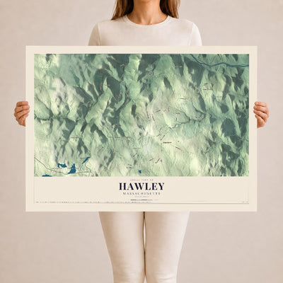 Hawley, Massachusetts map print - 24 x 36 archival matte print