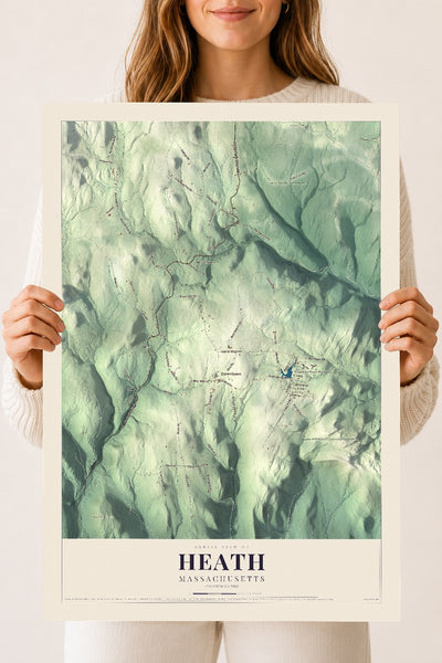 Heath, Massachusetts map print - 18 x 24 archival matte print